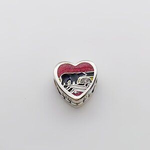 Pandora Smoky Mountains Bear Heart Charm Travel Bead Pendant S925 Sterling
